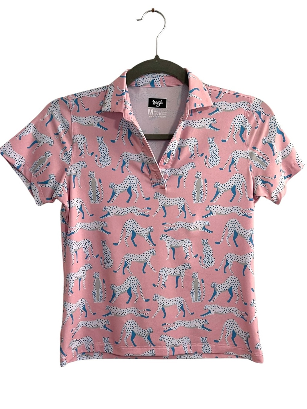 Waggle Girls/Youth "Electric Leopard" Performance Golf Polo
